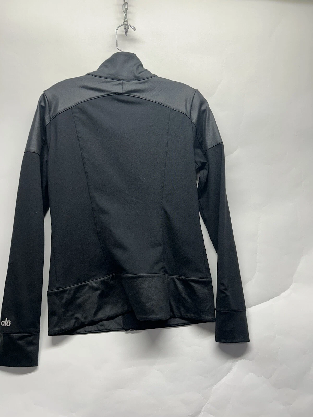 alo-yoga moto style full zip up track jacket