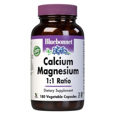 Bluebonnet Calcium Magnesium 1:1 Ratio 180 Caps, Clearance for EXP 11/2026