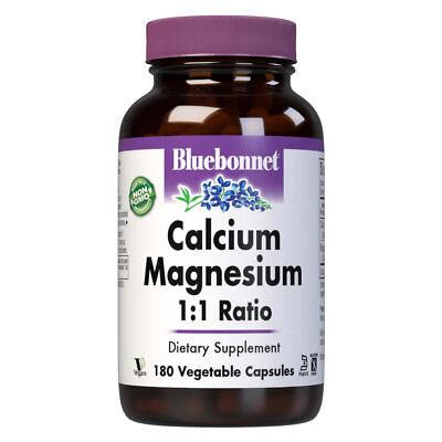 Bluebonnet Calcium Magnesium 1:1 Ratio 180 Veg Capsules