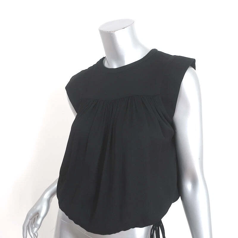 Blusa Isabel Marant Etoile Borla-Corbata Top Neo Negra Crepé Talla 34 Sin Mangas Foto 2 de 4