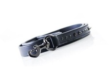 Leather Dog Leash - Ruthless Black  Black Slimline