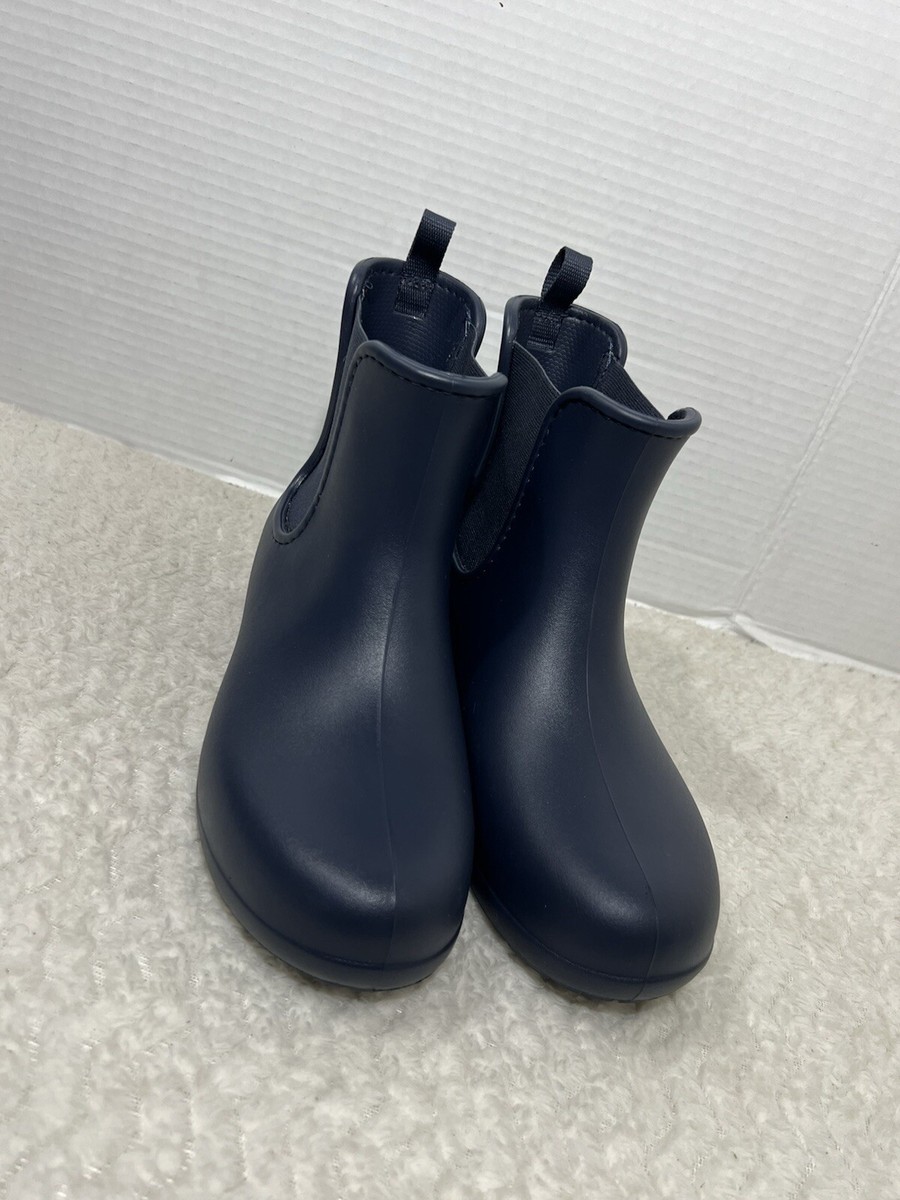 Crocs Freesail Women’s Size Navy Blue Rubber Chelsea Raining Ankle Boots