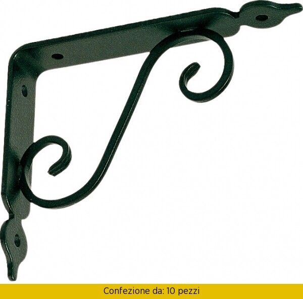 Supporto Mensola Design Nero Satinato 230x175mm Samit - 10 Unità