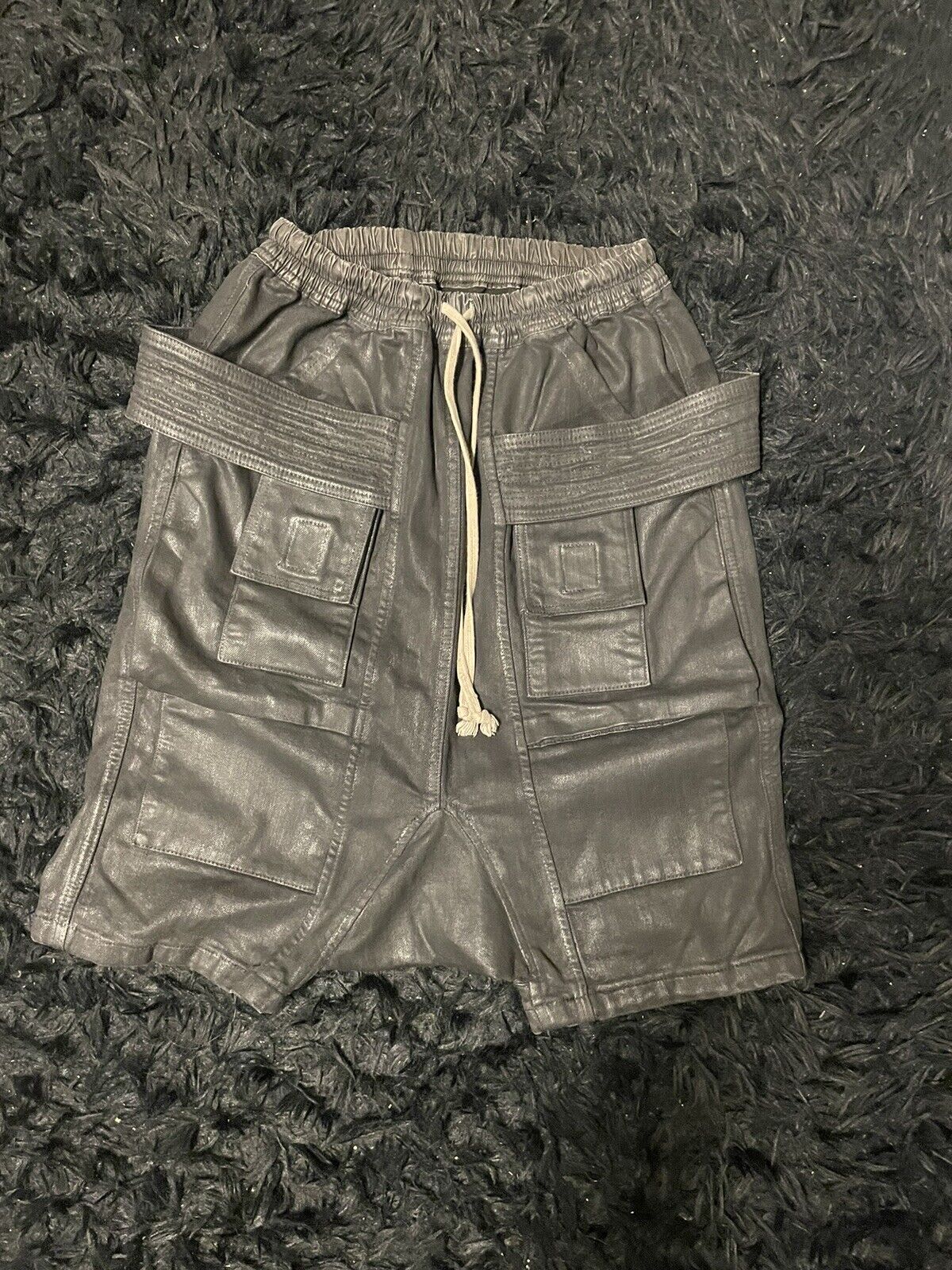 Rick Owens Creatch Cargo Shorts Waxed - image 1