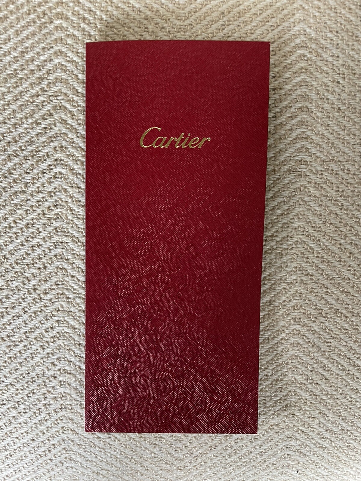 Cartier Red Vinyl Receipt Holder 4x8.5 Inches Slim Document Organizer-image