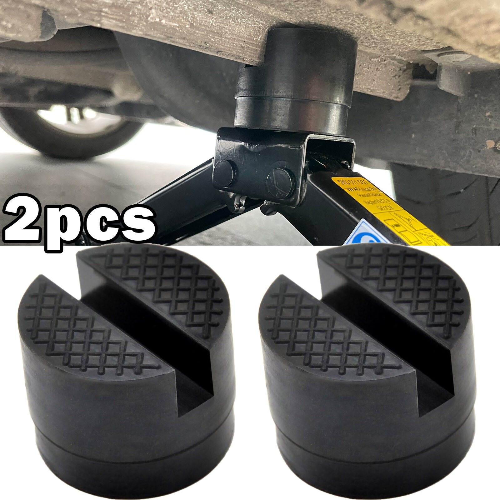 2x Rubber Slotted Jack Pad Frame Rail Protector Car Lifting Tool