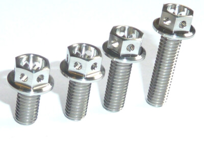 M5 x 10 12 15 20 TITANIUM FLANGED HEX HEAD CROSS DRILL BOLT RACE SPEC NPO RUST