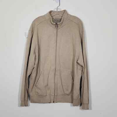 L.L.Bean Men's Full Zip Fleece Jacket Beige Size XL