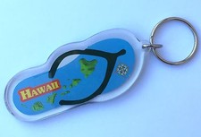 Hawaii Map Acrylic Flip Flop Keychain FOB