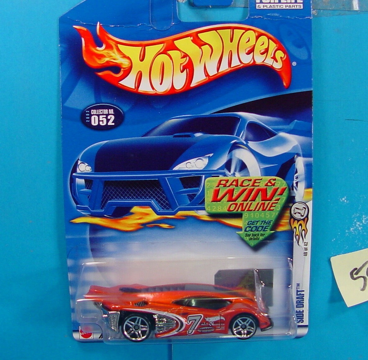 C500 HOT WHEELS 2002 COLLECTOR #052 SIDE DRAFT 40 OF 42 NEW ON