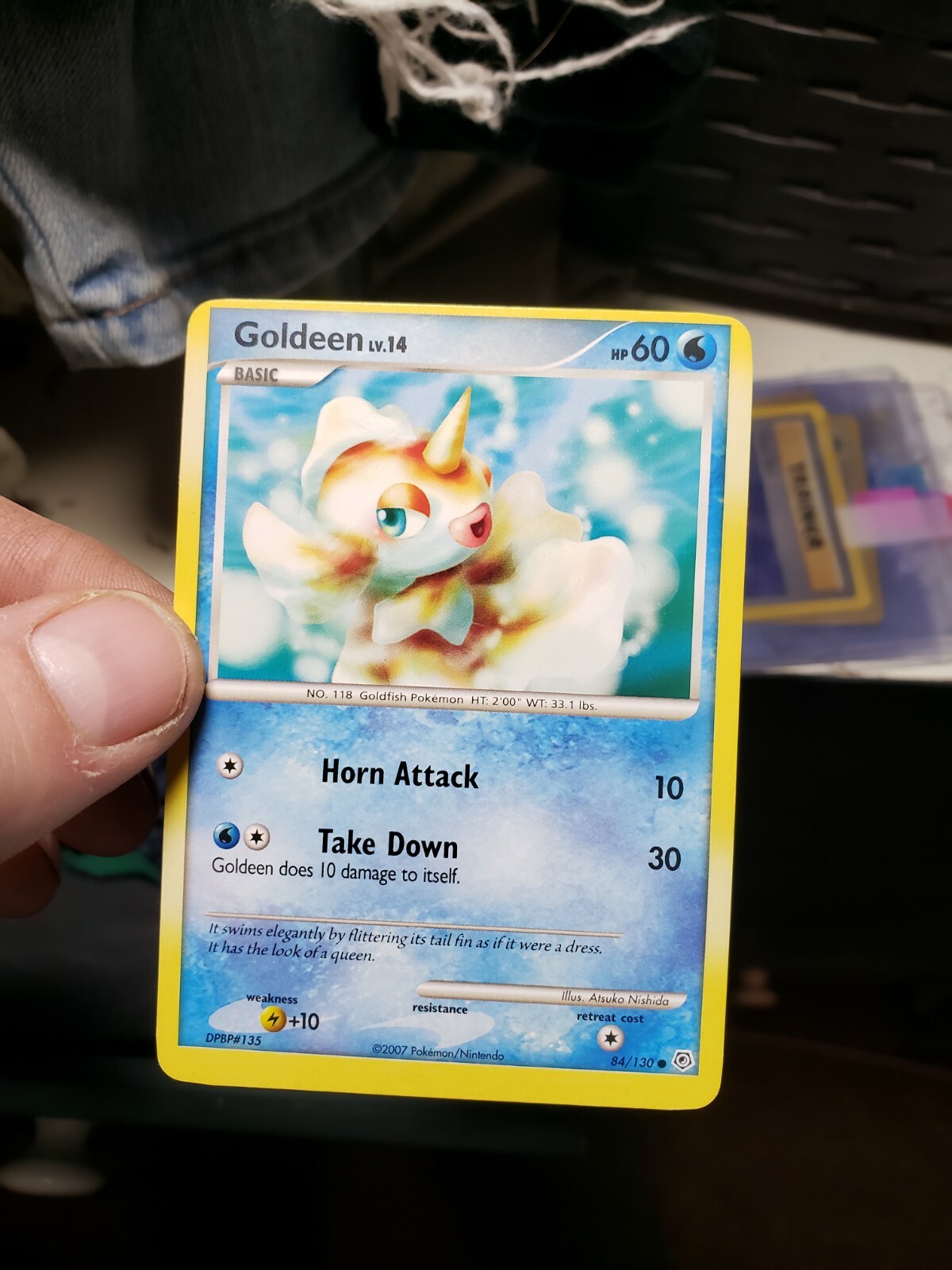 Goldeen 84/130 Non-Holo Diamond & Pearl Pokemon Card MISCUT??