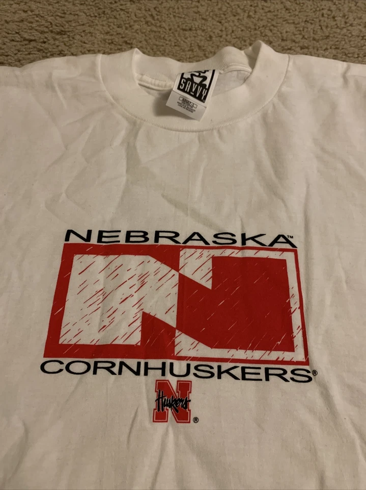 Винтажная футболка Nebraska Cornhuskers одинарный шов L NCAA - Изображение 2 из 4