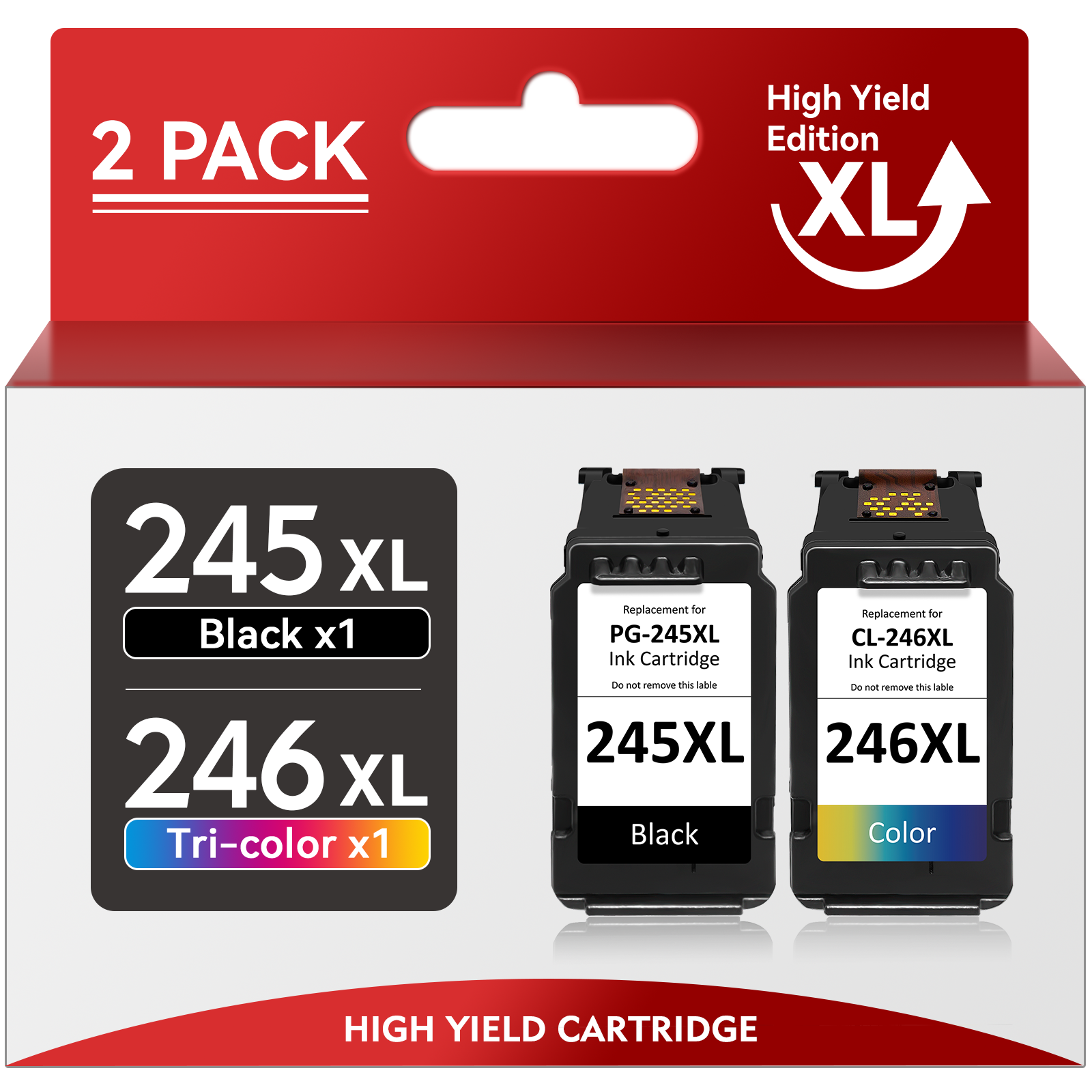 2Pack PG245XL CL246XL Ink Cartridges for Canon PIXMA MG2522 MG2550