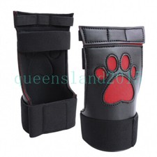 Unisex Red Play Padded Paw Mitts Gloves Bondage Slave Restraints Mittens Flirt