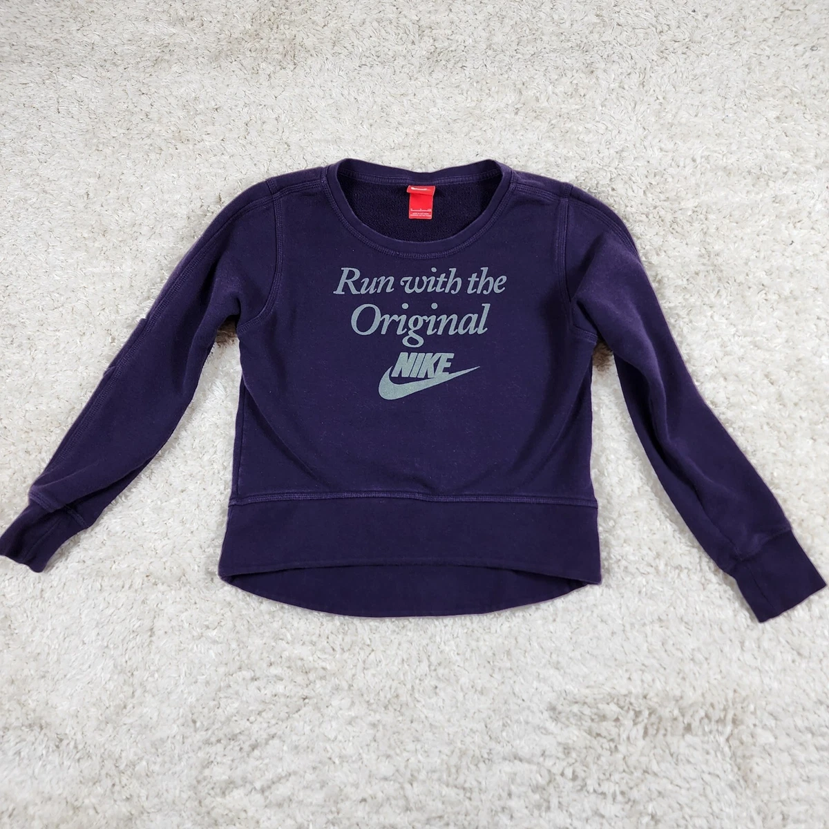 Nike Vintage Sweatshirt Womens Small Purple Run With The Original