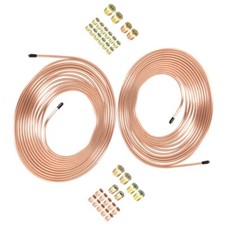 2pc 25 Ft. 14 316 Copper Brake Line Tubing Kit And 32 Fittings 2pc 25 Ft. 14 316 Copper Brake Line Tubing Kit And 32 Fittings