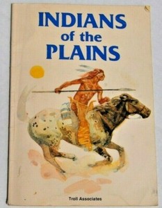 Indian of the Plains Rae Bains 1985 Children's Book Illustrated Vintage 