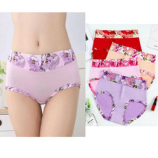 Lot 5-Pack Women Underwear Mid-Rise Soft Print Panties Regular Plus Size Briefs