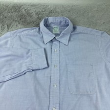 Vintage Brooks Brothers Shirt Mens 17 Blue Long Sleeve USA Made Classic Staple
