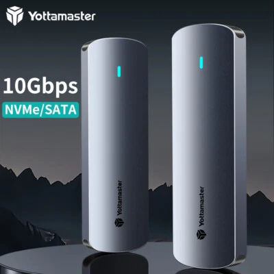 Yottamaster M.2 NGFF NVMe Sata SSD Enclosure Case Adapter M/B+M Key USB3.2 10Gbp