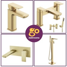 Bathroom Taps Gold Basin Sink Taps Mono Bath Filler Shower Mixer Taps