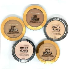 MAYBELLINE CITY BRONZER & CONTOUR POWDER & MASTER CHROME METALLIC HIGHLIGHTER