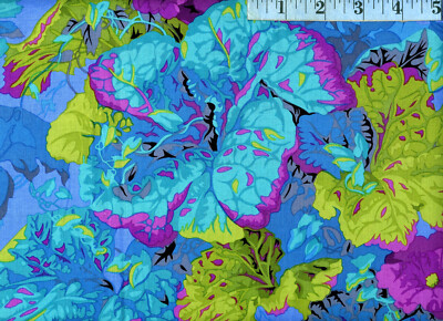 OOP Kaffe Fassett FreeSpirit Philip Jacobs Grandiose (PJ013) - TURQUOISE 1/2 YD