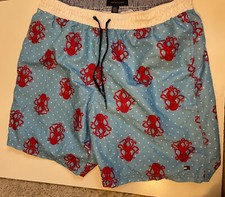 Tommy Hilfiger Swim Trunks Board Shorts Tropical Fish Lined Branded Men L