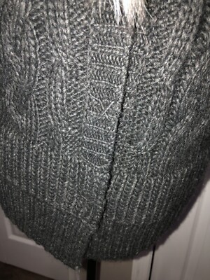 Gilet Pull Femme Ann Taylor LOFT, Doublé Fourrure, Laine Gris, Taille M