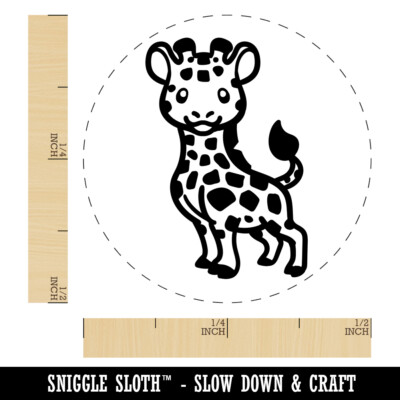 Lovable Giraffe African Zoo Animal Self-Inking Rubber Stamp Ink Stamper