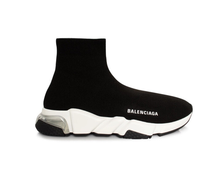 SAOLA Sneakers da ginnastica BALENCIAGA £875 Calzino Nero Lavorate a Maglia Velocità a Bubble Solette Made in Italy