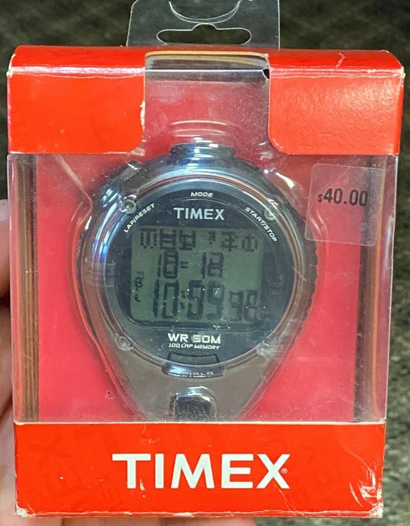 TIMEX NOS WR 50M 100 LAP MEMORY W264 NA STOPWATCH BRAND NEW FREE SHIPPING