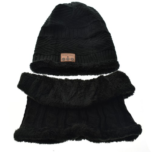 Bonnet d'hiver Bonnet Echarpe Ensemble Bonnet de Ski en Polaire Cagoule chaude - Photo 3 sur 6