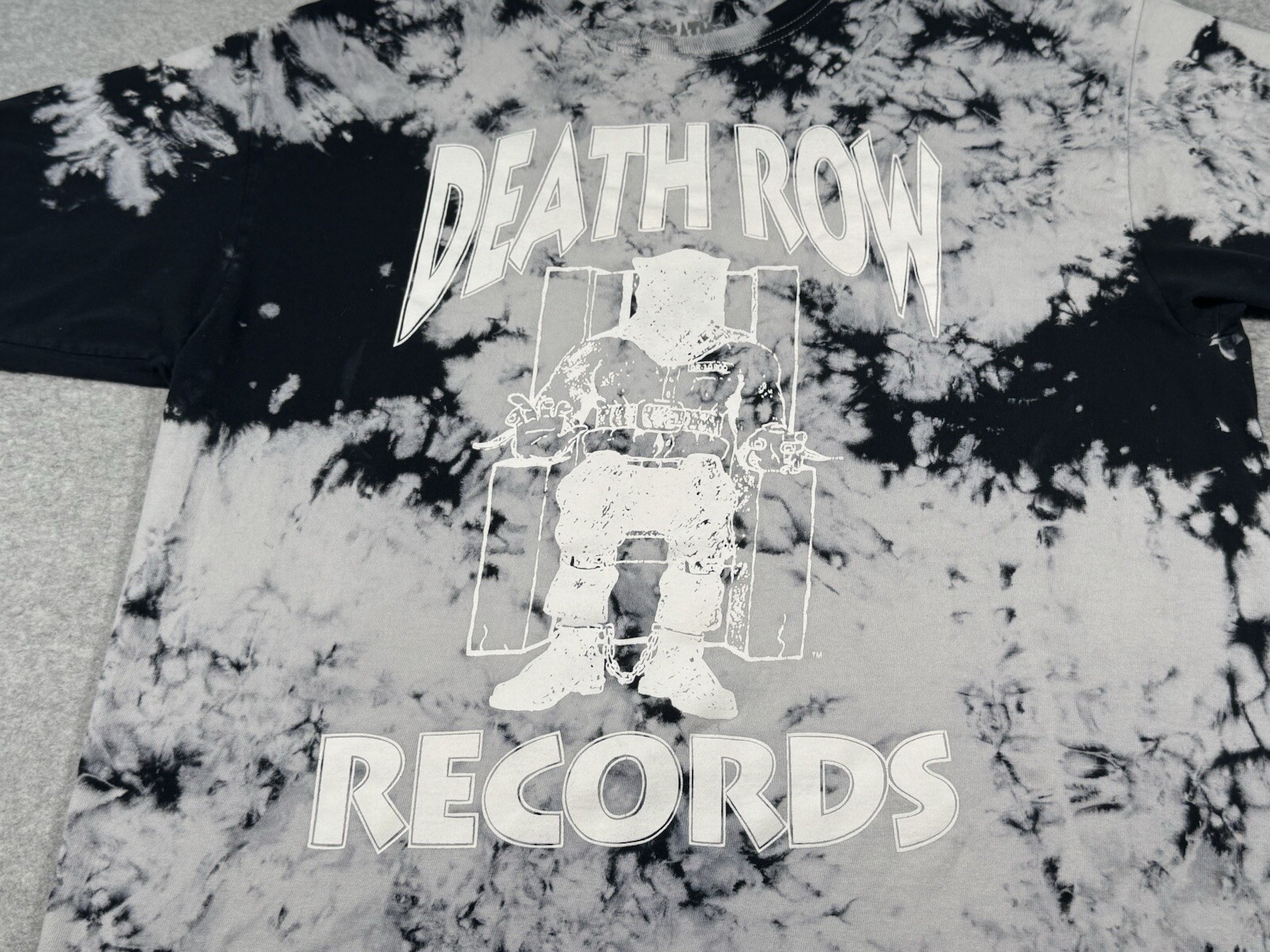 FILA Camicia Death Row Records adulto grande grigia nera hip hop registrazione studio musica