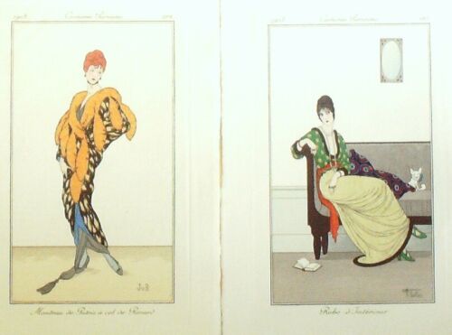 Journal des Dames & des Modes n°124 n°125 1913 complet 2 pochoirs - Afbeelding 1 van 4