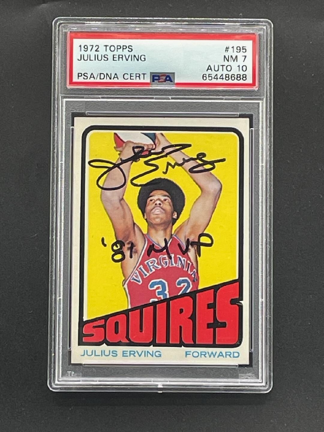 1972 TOPPS #195 JULIUS ERVING “DR. J” SIGNED ROOKIE RC GEM MINT AUTO ...