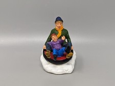 Lemax Village Collection 2002 Downhill Tubing With Dad Snow Figure 22575A