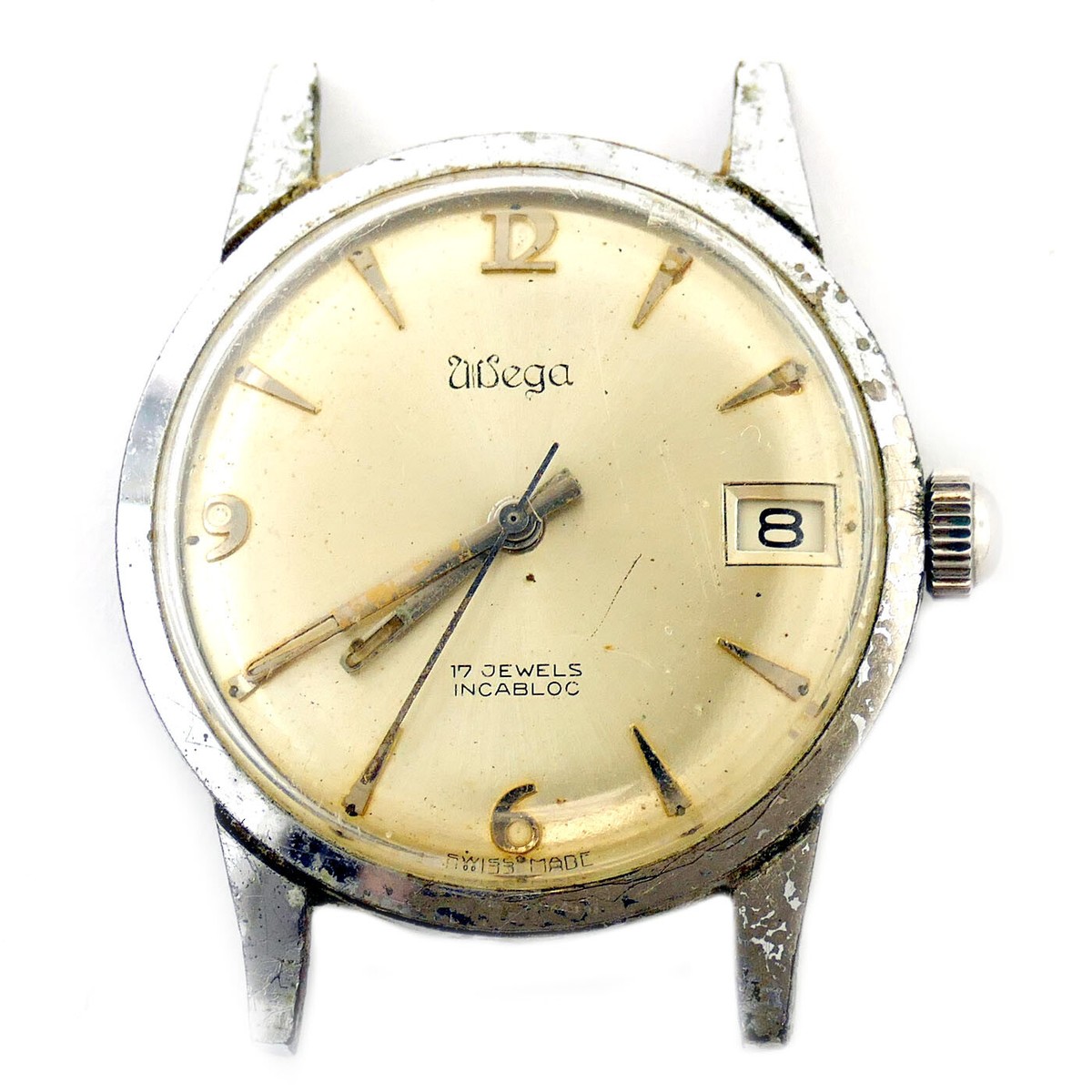 WEGA 17 JEWELS 14KT Gold レディース腕時計 現状品 WEGA 17 JEWELS INCABLOC ANTIMAGNETIC 18030 WATCH HEAD FOR PARTS OR
