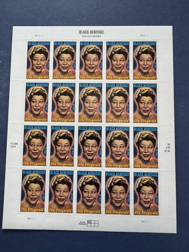 Scott #4120 Ella Fitzgerald Scheibe mit 20 39 ¢ Briefmarken (2007)