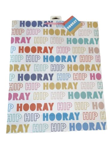 Way to Celebrate 17.75" Jumbo White Paper Gift Bag, Multi-Color Hooray ~1 Count - Picture 4 of 9