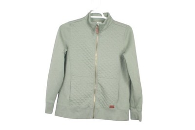 LL Bean Women's Quilted Full Zipper Sweatshirt Sea Green Size Large