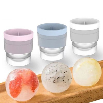 2x große Eiskugel Maker Cube Tray Big Silikonform Sphere Whiskey Runde Form