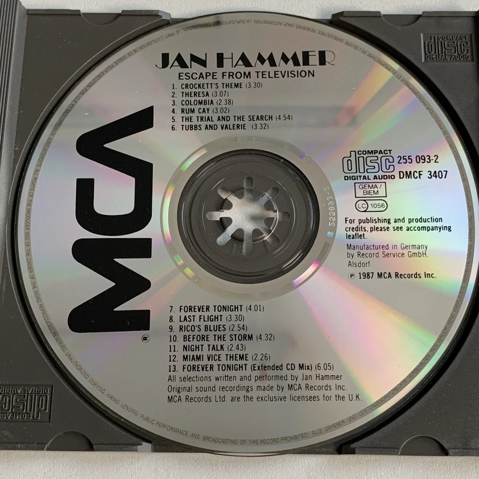 CD Jan Hammer - Escape From Television - Crockett‘s Theme Miami Vice - neuwertig - Bild 3 von 4