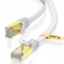 Cat8 Ethernet Cable 2Meter, 40Gbps/2000Mhz Flat High Speed Network Cable, STP