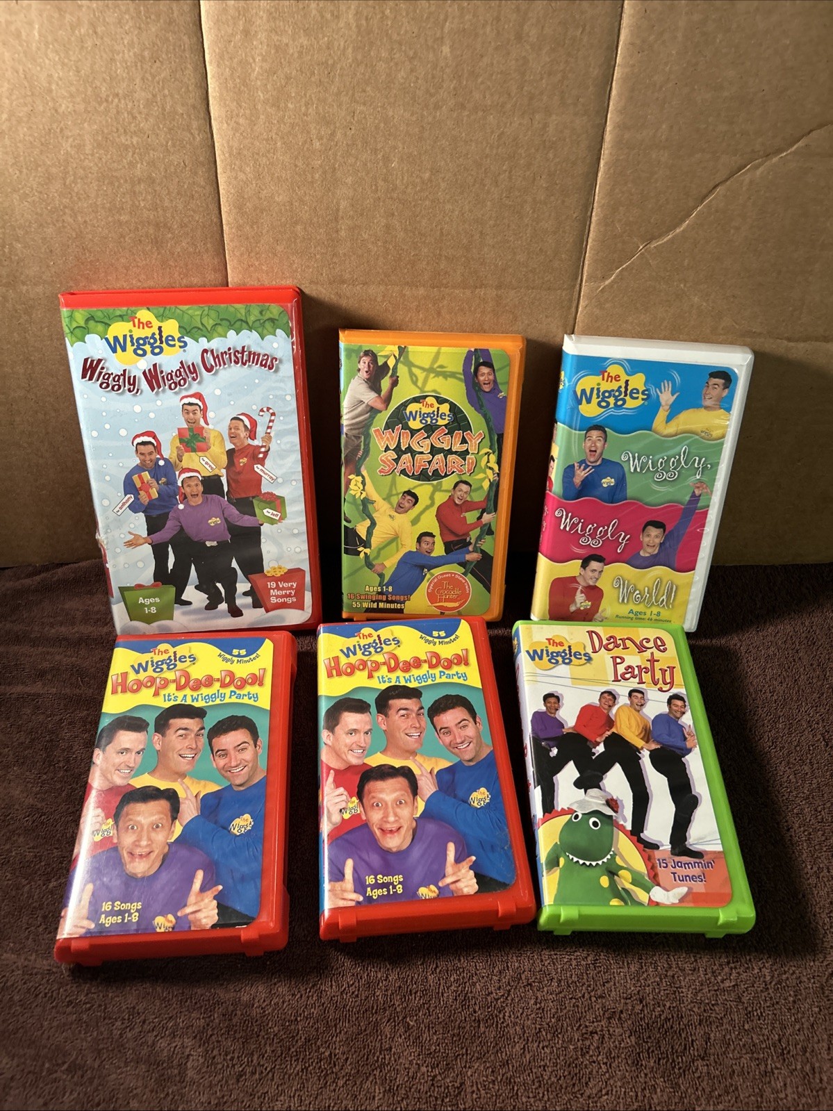 Lot of 6 The Wiggles VHS Tapes with the Original Wiggles Cast