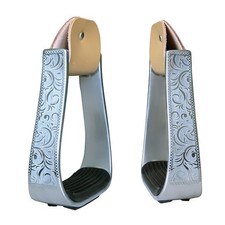 Aluminum Stirrups with Rubber Pad Silver Stirrups with Rubber Pad Lightweight