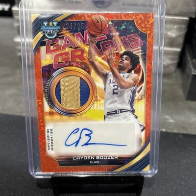 25-26 Bowman U Best Orange Game Graphs Cayden Boozer 24/25 Game Used Relic Auto
