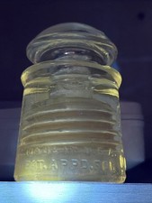 4" Corning N.Y. Pyrex Clear Glass Electric Insulator Made in USA Glow Under 365