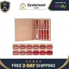 12Pcs Nude Matte Liquid Lipstick Set - Waterproof Long Lasting