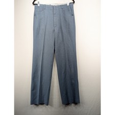 Vintage Western Slacks Blue Slate Straight Leg High Rise Trousers 32x30